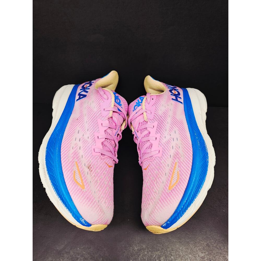 Hoka Pink with Blue Running Shoes - Picture 9 of 10